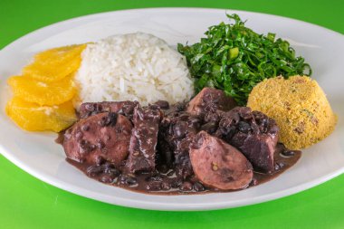 Brezilya Feijoada Gıda. Tipik Brezilya mutfağı..