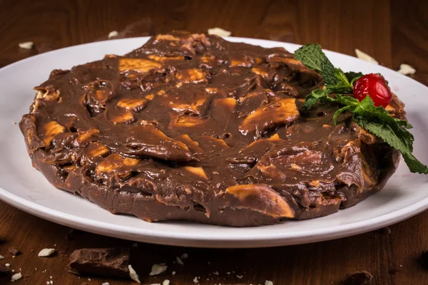Ιταλικό Κέικ Σοκολάτας Γνωστό Palha Italiana Είναι Βραζιλιάνικο Γλυκό Φτιαγμένο — Φωτογραφία Αρχείου