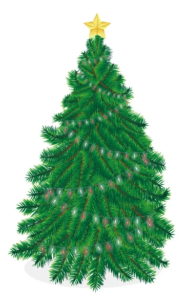 Kerstboom vector op een witte achtergrond — Stockvector