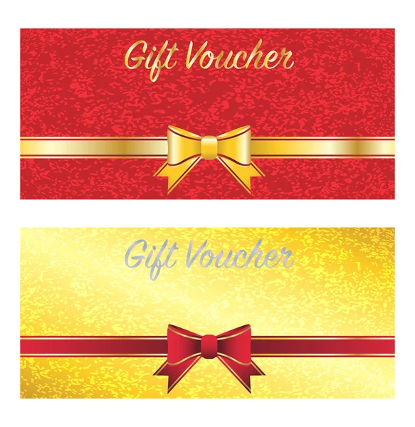 Tarjeta de regalo de oro y rojo — Vector de stock