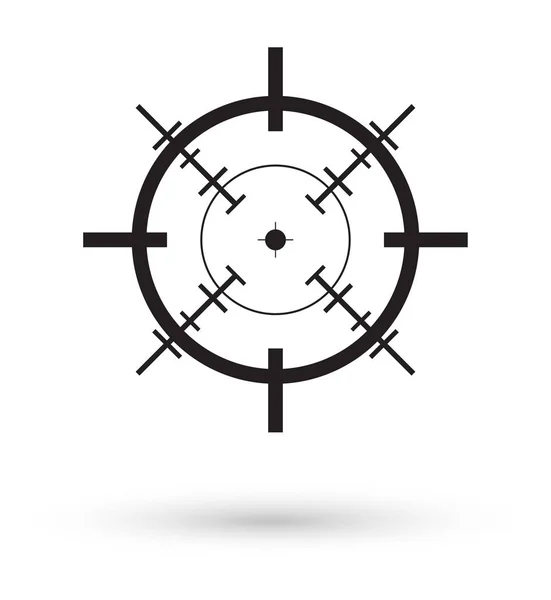 Vetor de ícone preto crosshair —  Vetores de Stock