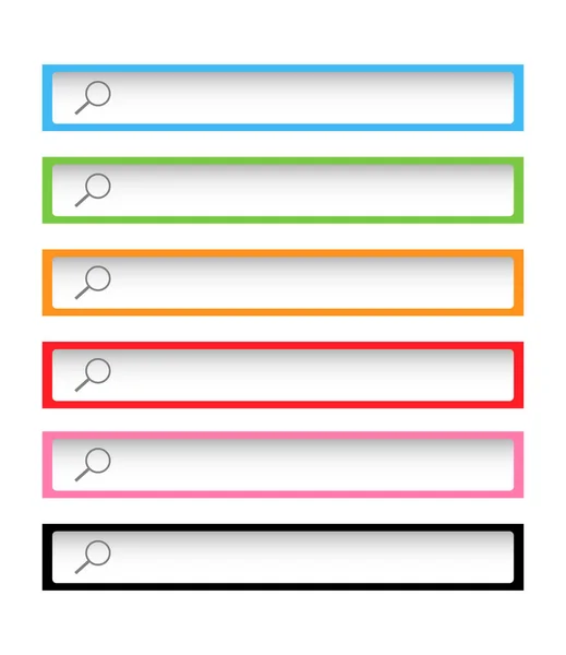 Barres d'outils de recherche colorées — Image vectorielle