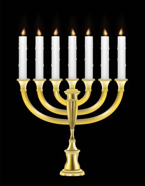 siyah bir zemin üzerine altın çelik mum kolu