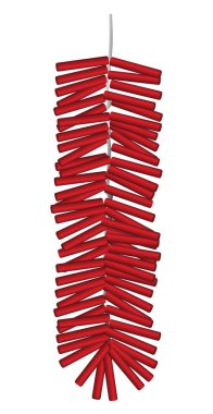 beyaz zemin üzerine kırmızı Çin havai fişek vektör