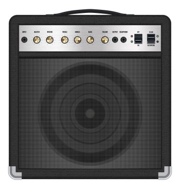 çok klasik siyah gitar amplifikatör vektör