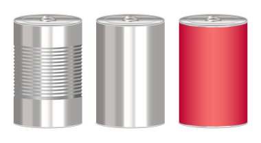 set of a steel cylinder canned food box clipart