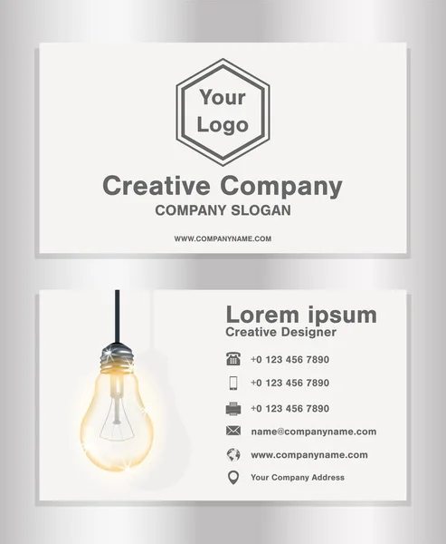 Templat kartu nama bisnis tema kreatif sederhana bagi perancang kreatif - Stok Vektor