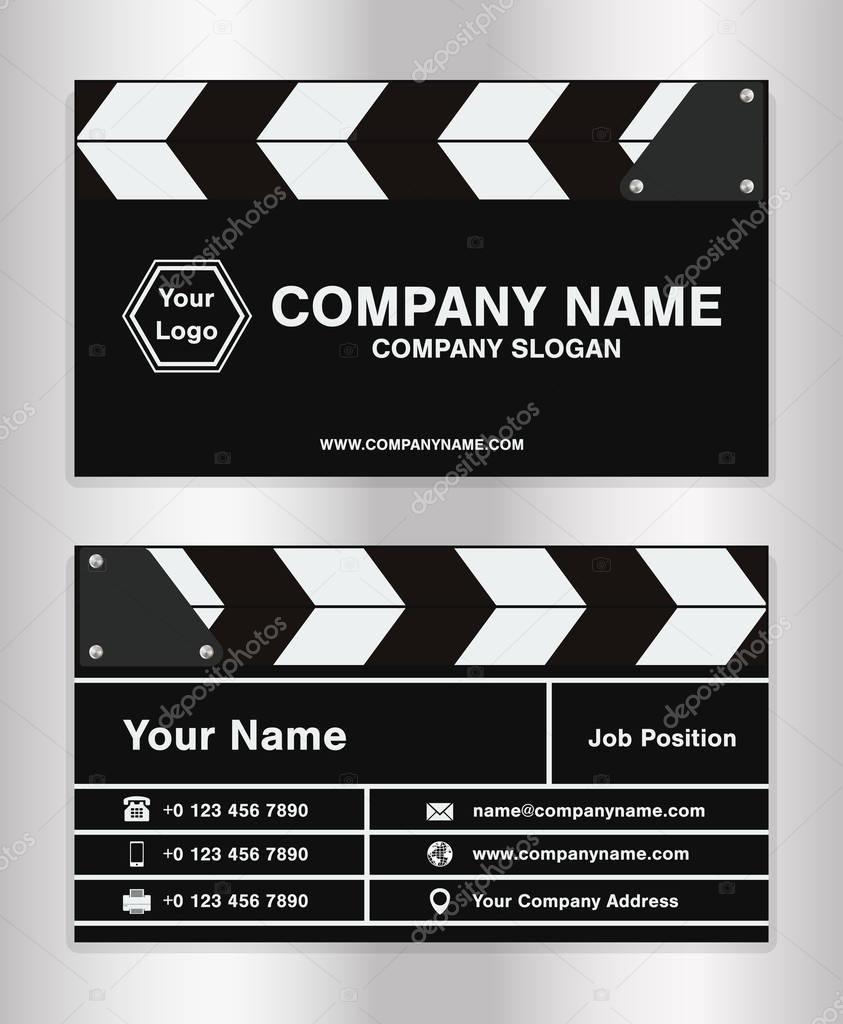 simple clapperboard theme business name card template for movie director