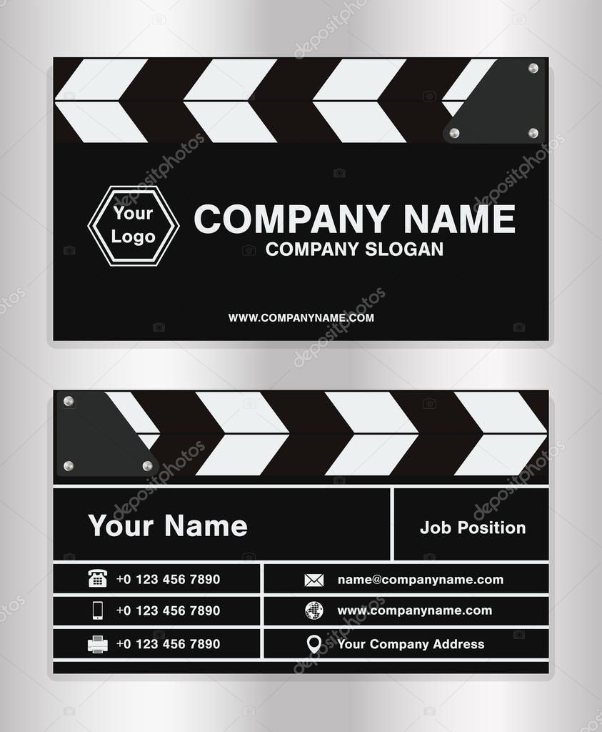 simple clapperboard theme business name card template for movie director