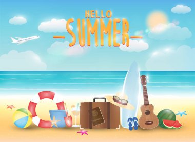 parlak yaz deniz plaj yaz nesne ile