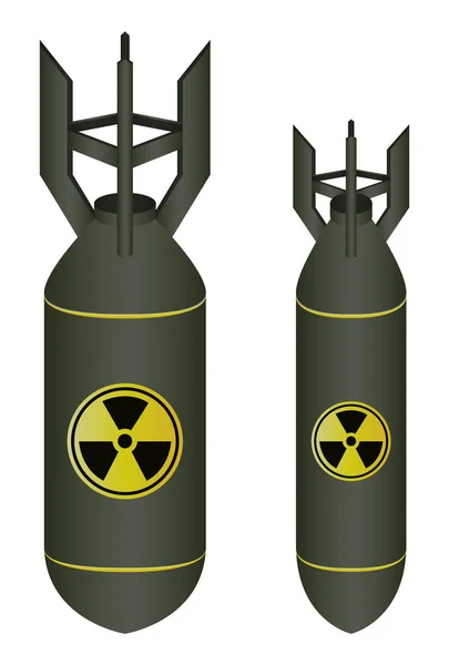 Atomaire groene bom geïsoleerd op een witte achtergrond — Stockvector