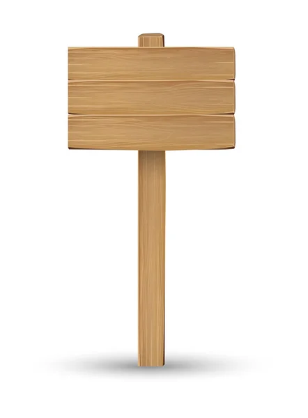 Letrero de madera real sobre un fondo blanco — Vector de stock