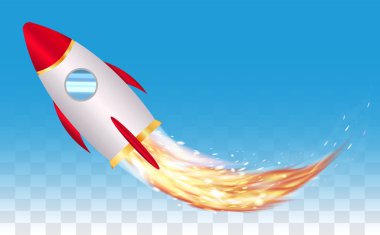 boşluk oyuncak roket vektör gerçek roket ateşi ile