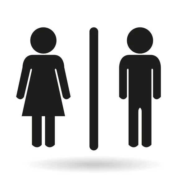 Black ladies and gents toilet icon signs — Stock Vector