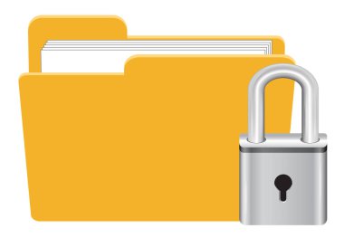 Ana anahtar kilit simge vektör ile klasör