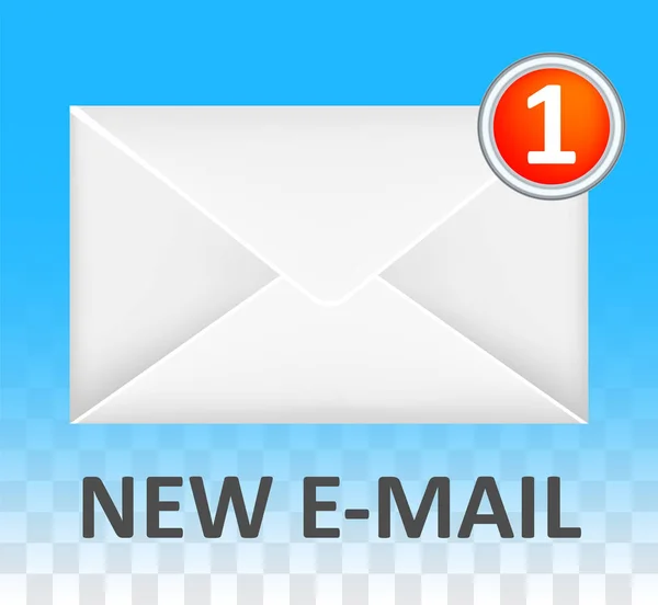 새로운 흰색 닫힌된 이메일 봉투 로고 벡터 — 스톡 벡터