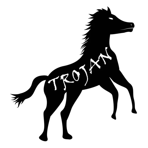 Μαύρο τύπου trojan ιό υπολογιστή εικονίδιο διάνυσμα — Διανυσματικό Αρχείο