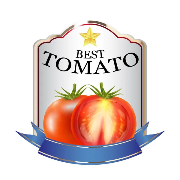 Etichetta del logo del marchio del ketchup di pomodoro rosso — Vettoriale Stock