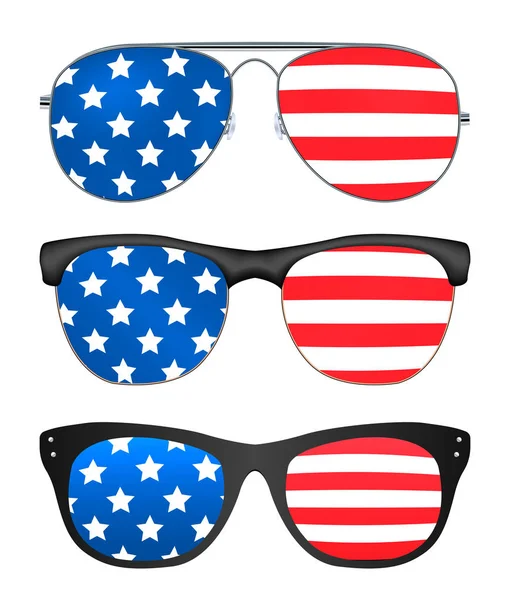 Amerika Birleşik Devletleri bayrağı ile güneş gözlüğü — Stok Vektör