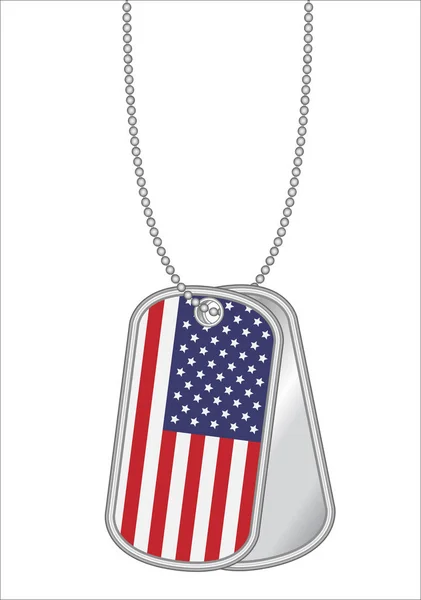 Об'єднані держави прапора Америки на металевій мітці для собак — стоковий вектор