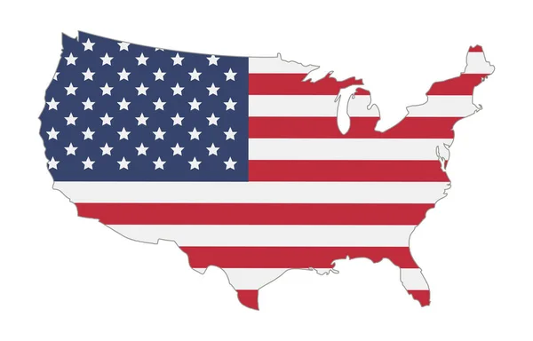 미국 국기의 지도 — 스톡 벡터