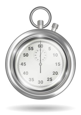 Beyaz bir arka plan üzerinde gerçek Çelik kullanışlı kronometre