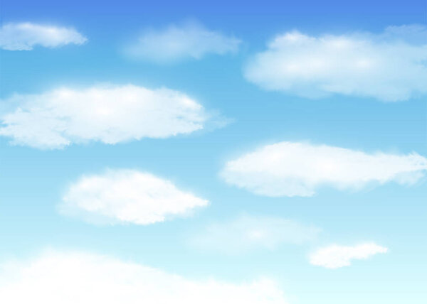 blue sky with white cloud background vector