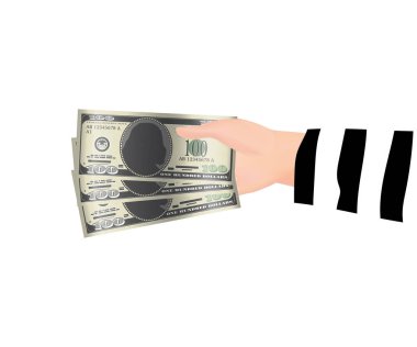 100 dolarlık banknot para tutan hırsız el 