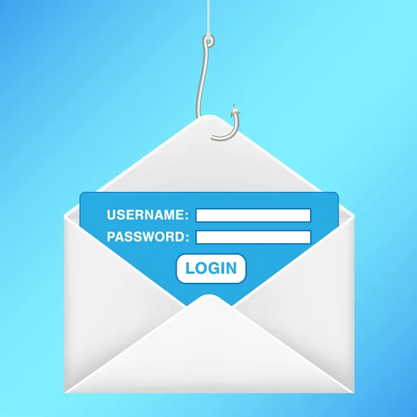 Angelhaken Phishing E-Mail Benutzername Passwort Login — Stockvektor