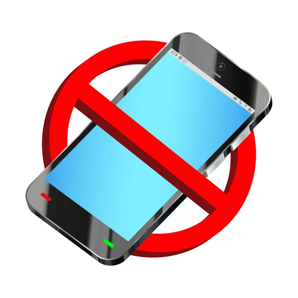 Ne pas utiliser le signe d'interdiction smartphone vecteur — Image vectorielle