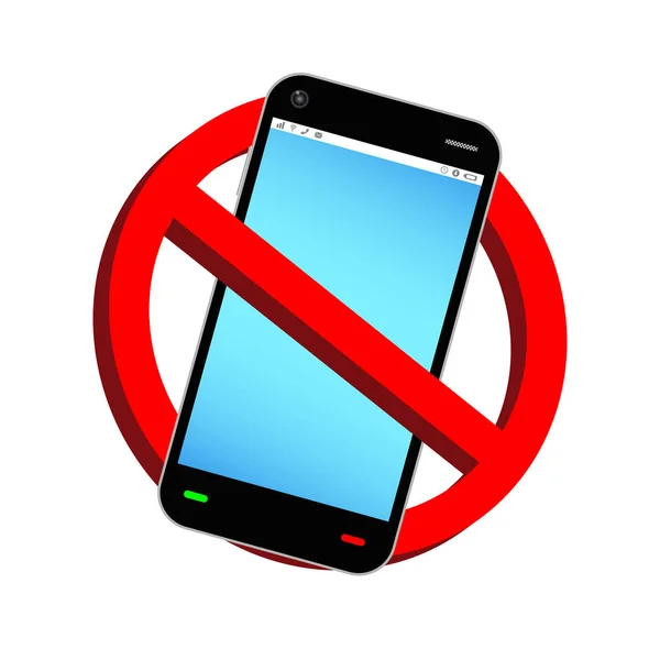 N'utilisez pas de vecteur d'interdiction téléphonique — Image vectorielle