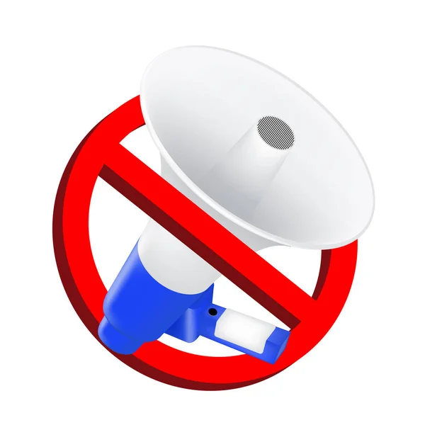 Ne pas utiliser de panneaux d'interdiction acoustique avec mégaphone — Image vectorielle