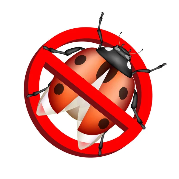 Όχι μικροβιοφορέας bug απαγόρευση σύμβολο σε άσπρο φόντο — Διανυσματικό Αρχείο