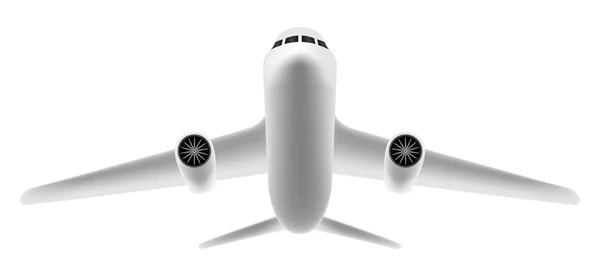 Samolotem biały latający na białym tle — Wektor stockowy