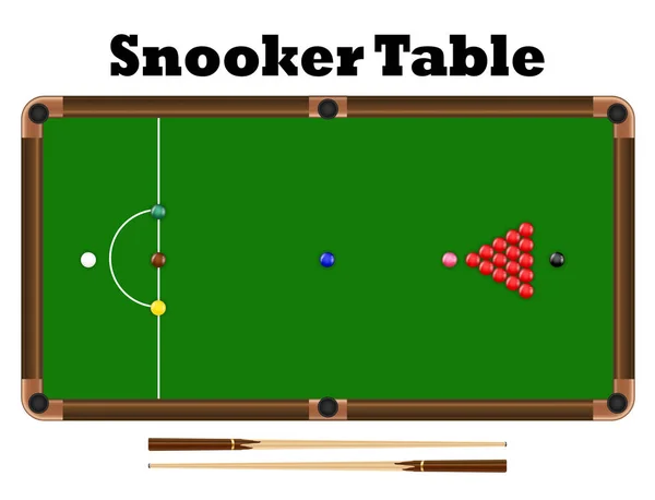 Ovanifrån snooker boll på snooker tabell vektor — Stock vektor
