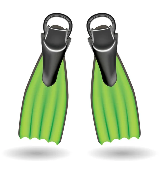 Diving Flippers Scuba Shoes Snorkeling Fins. — Stock Vector