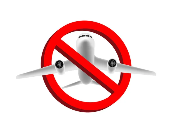 ないの空気平面の飛行禁止の符号ベクトル — ストックベクタ