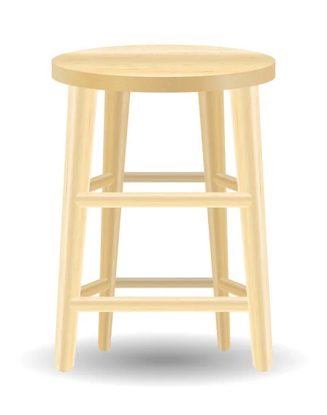 Silla redonda de madera sobre un fondo blanco — Vector de stock