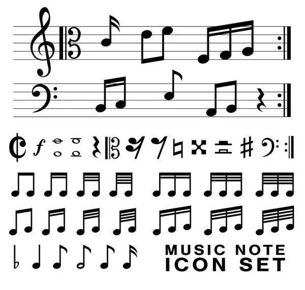 Notas de música padrão conjunto de símbolos vetor eps10 —  Vetores de Stock