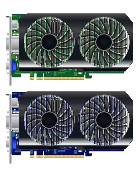Beyaz arka plan üzerinde gerçek bilgisayar grafik vga kartı