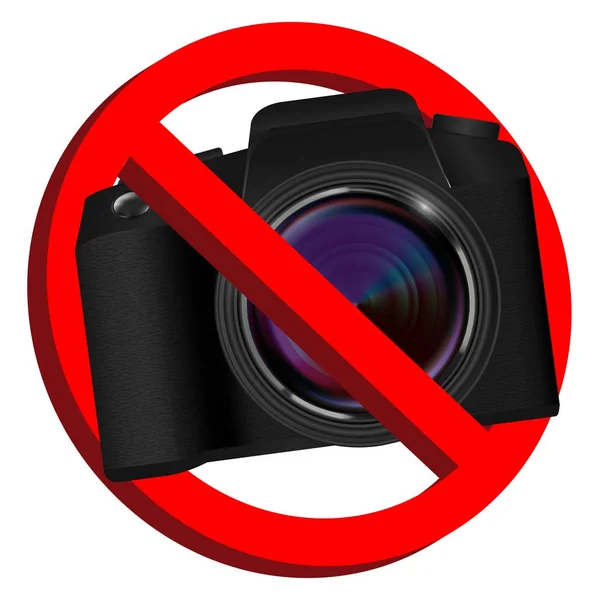 白い背景のないカメラ禁止標識 — ストックベクタ
