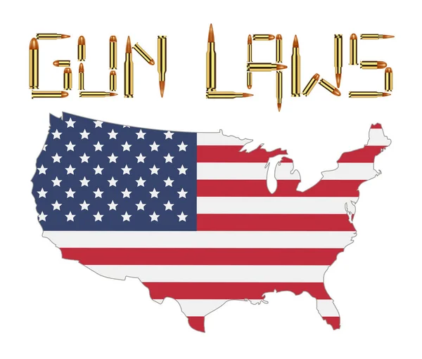 Mermi silah kontrol yasaları ile Amerika bayrağı — Stok Vektör