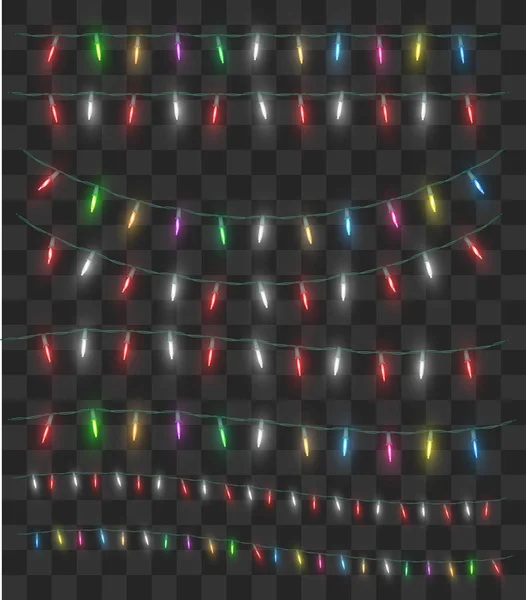 Echte kleurrijke kerst lichte decoratieve vector — Stockvector