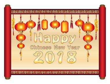 mutlu Çin yeni yıl 2018 Çin kaydırma