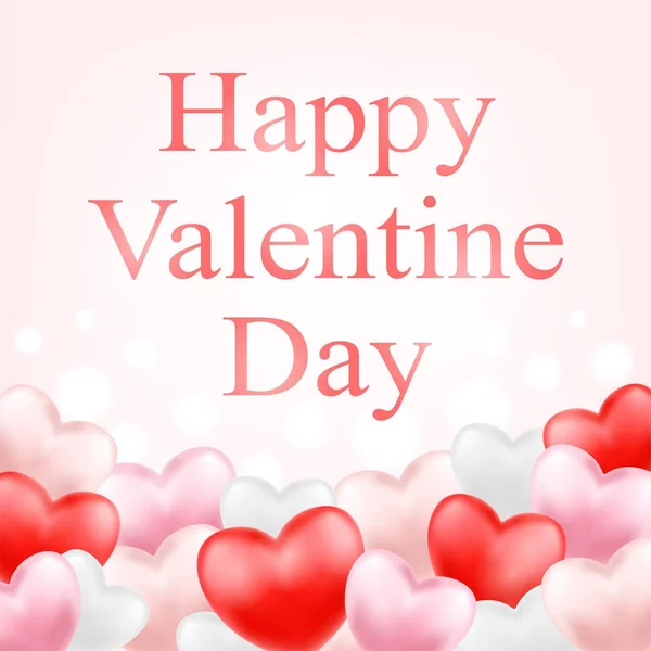 Feliz Dia Dos Namorados Com Rosa Vermelho Coração Branco — Vetor de Stock