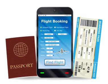 akıllı telefon app online uçuş rezervasyon ve uçak