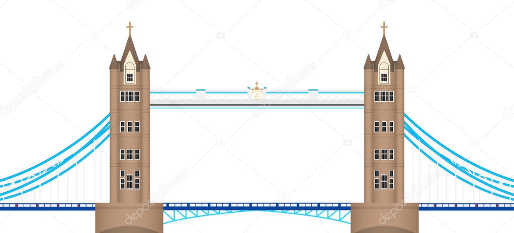 london tower bridge english landmark vector eps10