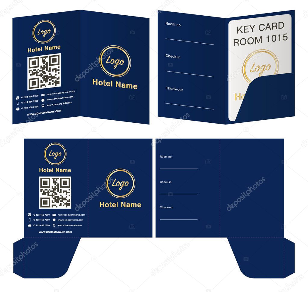 hotel key card holder folder package template