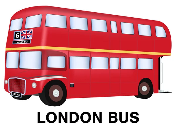 Ngiltere Londra Otobüs Vektör Beyaz Arka Plan Üzerinde — Stok Vektör