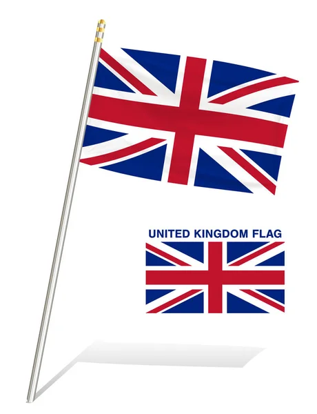 Bandera Del Reino Unido Sobre Fondo Blanco — Vector de stock